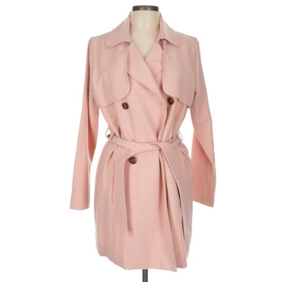 Abercrombie light pink double breasted trenchcoat with belt - Picture 5 of 6